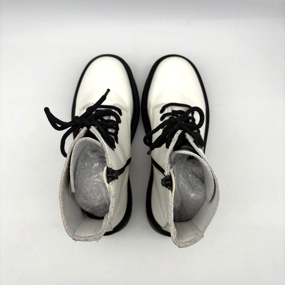 Vintage 00s Jeffrey Campbell SOPAS Lug Sole White Leather Platform Boots 8.5 - Picture 8 of 16